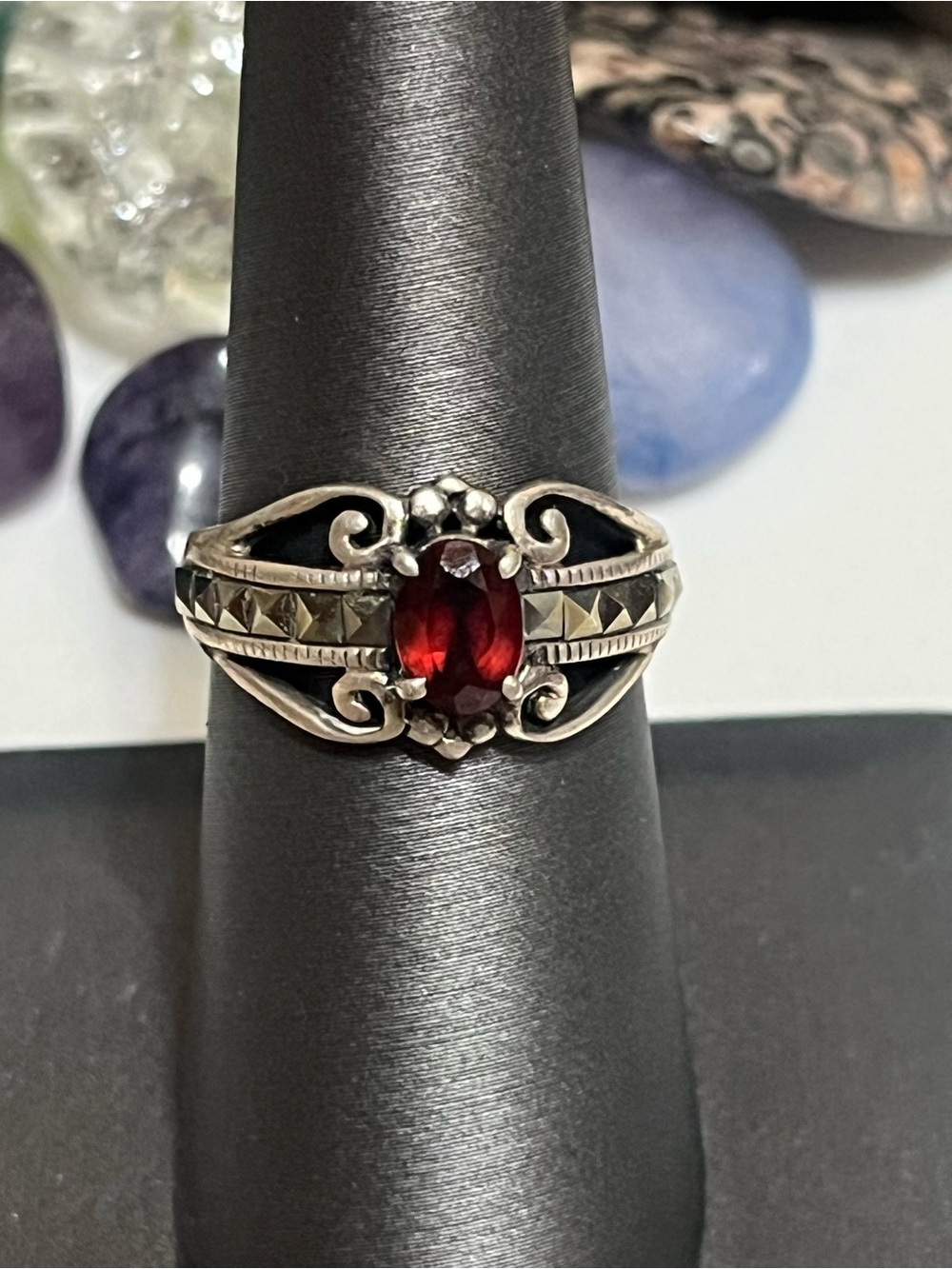 Vintage Sterling Garnet Ring